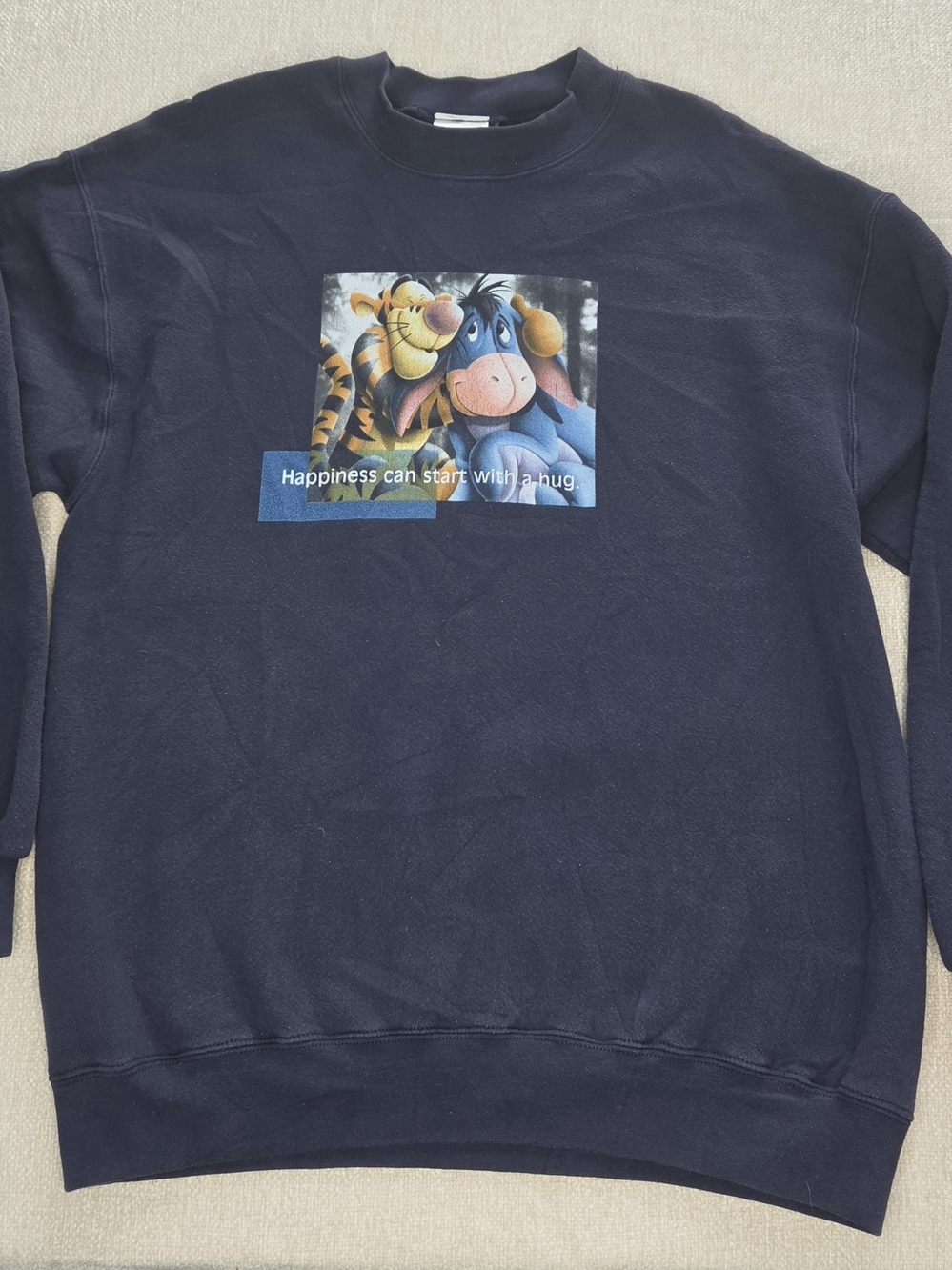 Disney Navy Crewneck Sweatshirt with Tigger & Eeyore Graphic